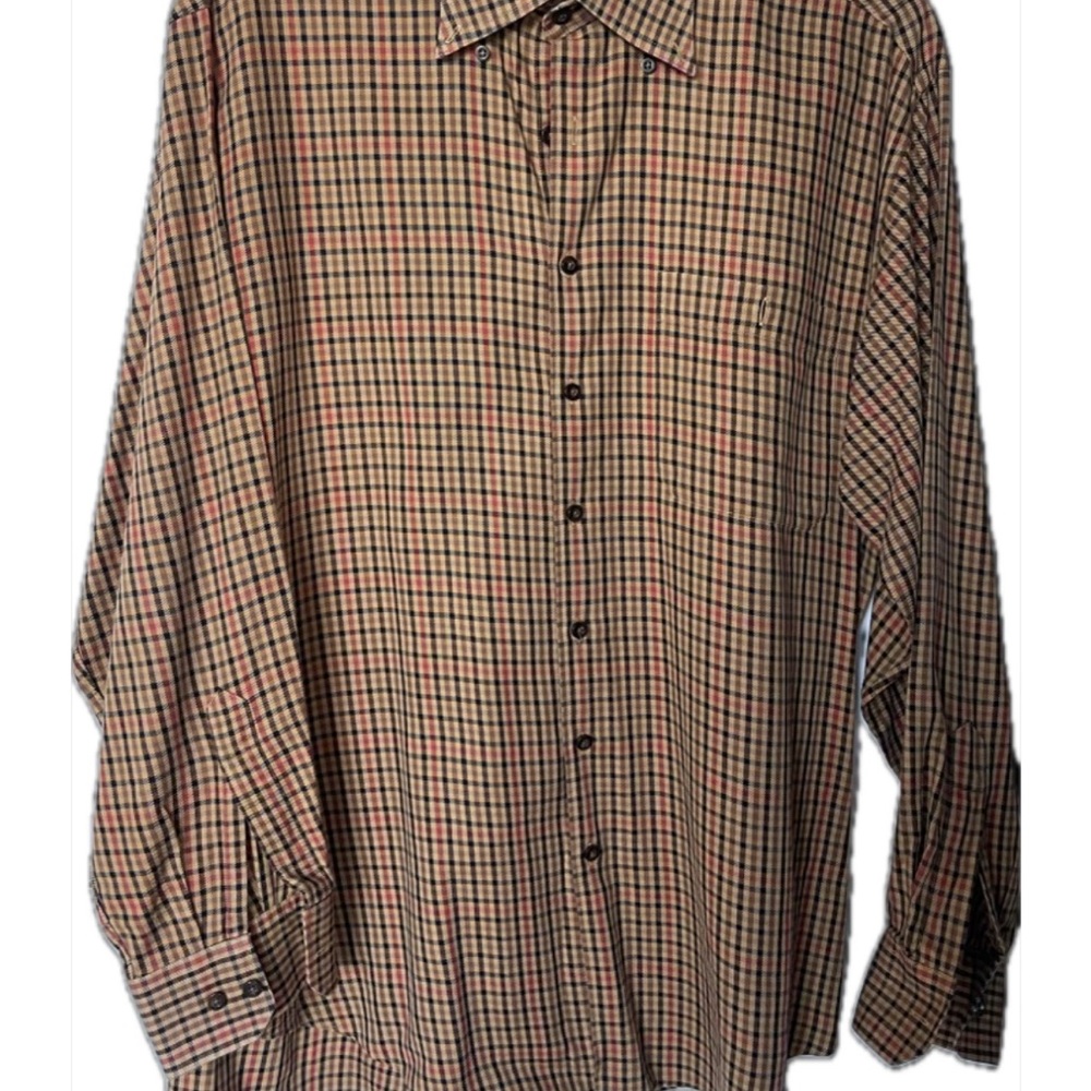 Men's Checkered Shirt - Black and Tan